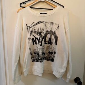NY/LA Graphic Women's Sweater - Cream